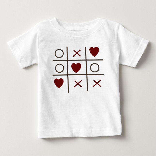 Camiseta Para Bebê Jogo da velha  (Frente)