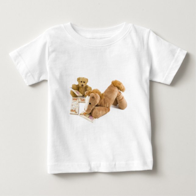 Camiseta Para Bebê Jogo de dominó Ted e Cavalo (Frente)