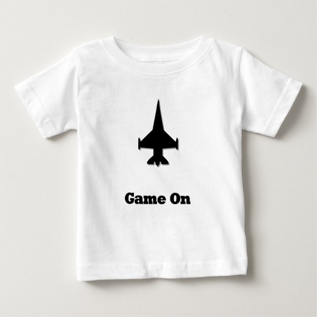 Camiseta Para Bebê Jogo de Jato de Combatente ativado (Frente)
