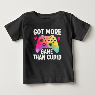 Camiseta Para Bebê Jogo de Vídeo Got More Game Than Cupid Valentine