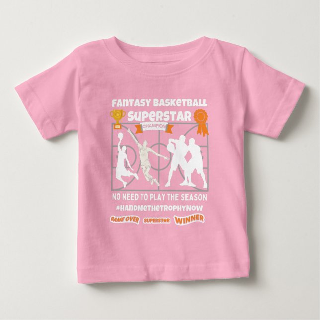 Camiseta Para Bebê Jogo super estrela de basquete fantasma sobre T-Sh (Frente)