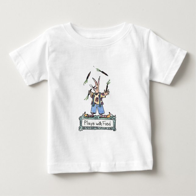 Camiseta Para Bebê Jogos com comida (Frente)