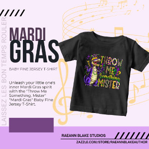 Camiseta Para Bebê "Jogue-me algo, senhor" Carnaval de Nova Orleans