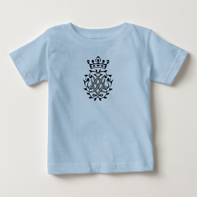 Camiseta Para Bebê Johann Sebastian Bach Seal Crest Monograma Insigni (Frente)