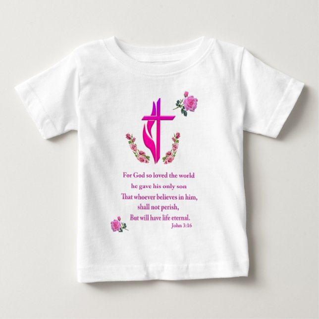 Camiseta Para Bebê John 3:16 (Frente)