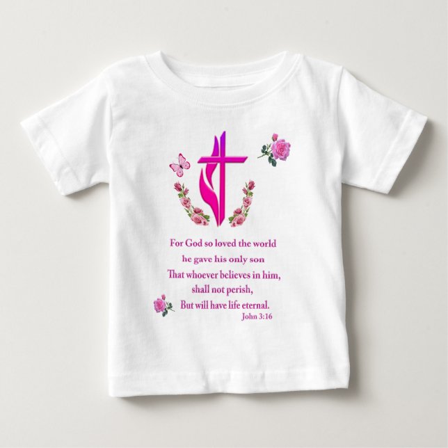 Camiseta Para Bebê John 3:16 (Frente)
