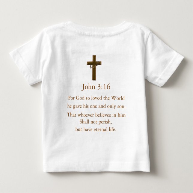 Camiseta Para Bebê John 3:16 (Verso)