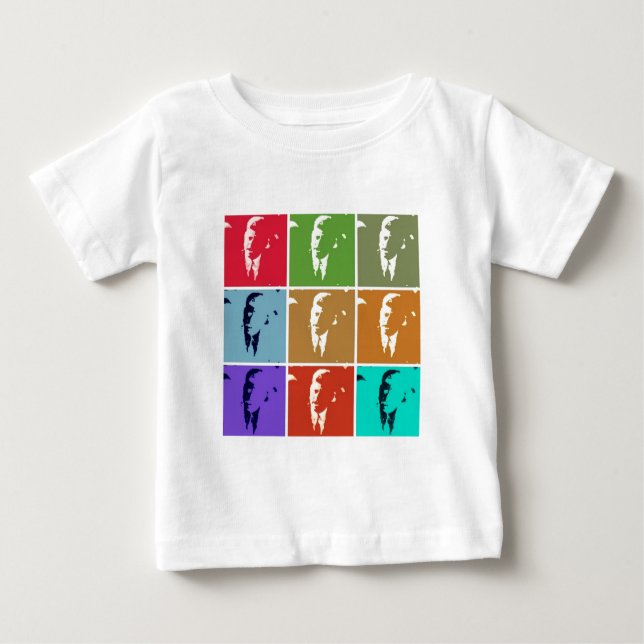 Camiseta Para Bebê John F Kennedy/JFK Pop Art (Frente)