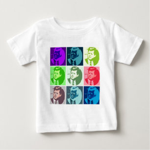 Camiseta Para Bebê John F Kennedy Pop Art