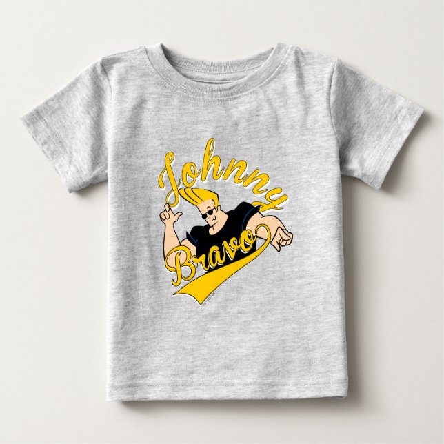 Camiseta Para Bebê Johnny Bravo - Gráfico Athletic (Frente)