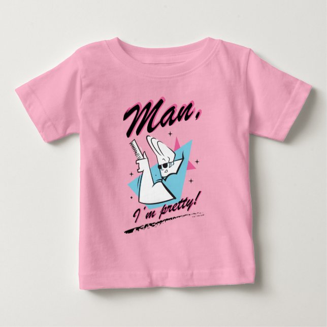 Camiseta Para Bebê Johnny Bravo - Homem, sou Bonito Gráfico Retroativ (Frente)