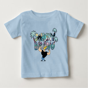 Camiseta Para Bebê Johnny Bravo Palm Tree Name