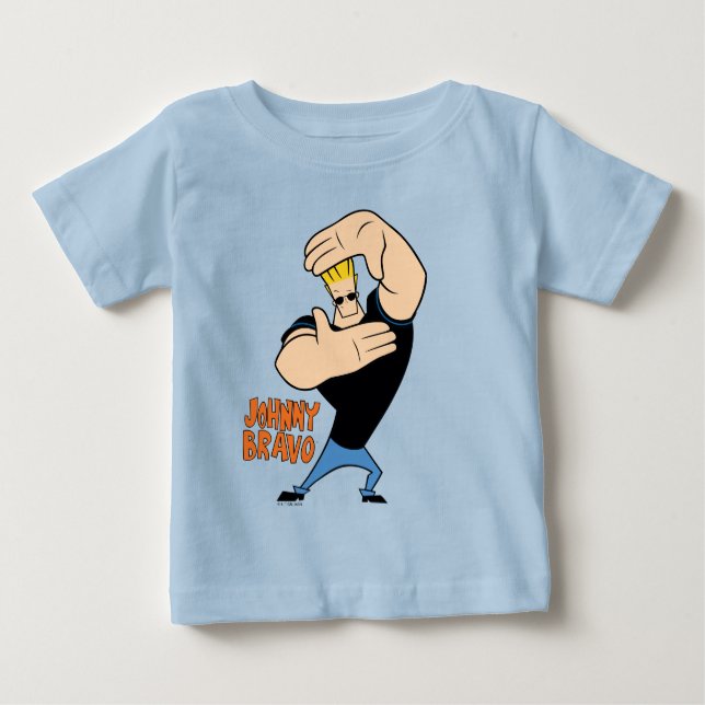 Camiseta Para Bebê Johnny Bravo Picture Frame Pose (Frente)
