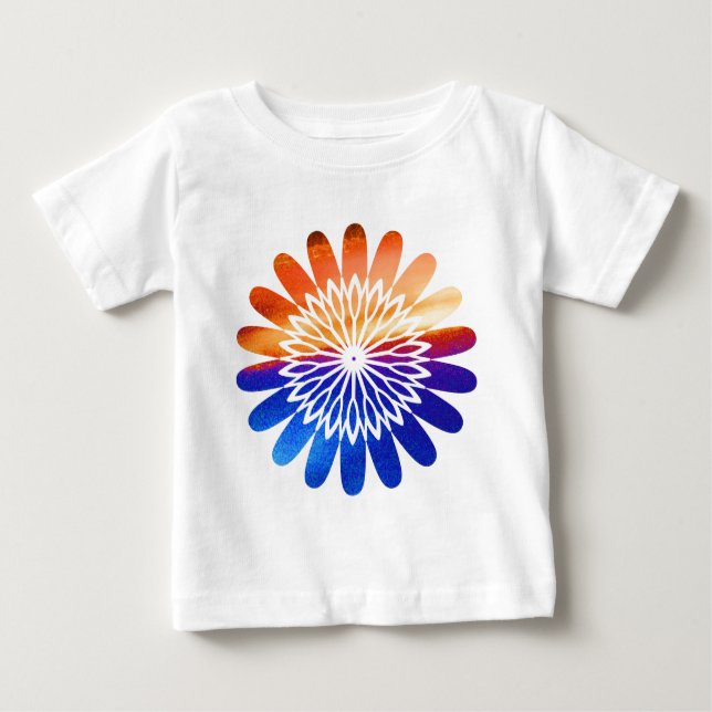 Camiseta Para Bebê Jóia gráfica redonda da flor de Chakra (Frente)