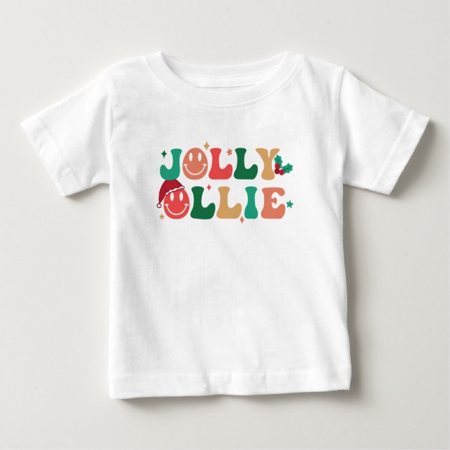 Camiseta Para Bebê Jolly Ollie Kids Natal (Frente)