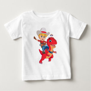 Camiseta Para Bebê Jon e Blitz Dino Ranch
