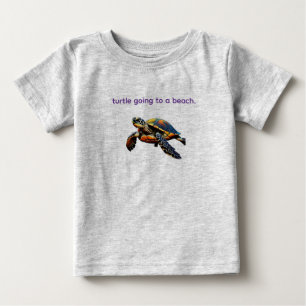 Camiseta Para Bebê Jornada até a Costa: O Caminho da Tartaruga
