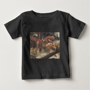 Camiseta Para Bebê Jornada Jurássica: Dinossauro em seu Habitat Natur