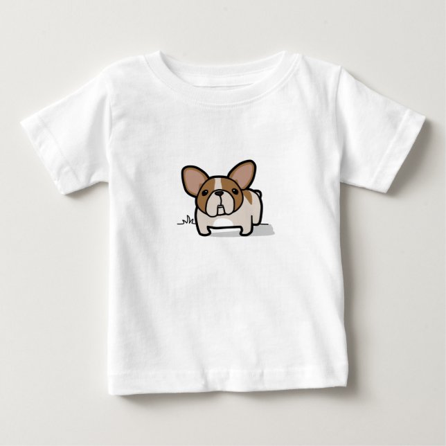 Camiseta Para Bebê Jovem corça Frenchie Pied (Frente)