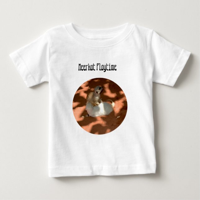 Camiseta Para Bebê Jovem Meerkat Siblings Brincando, Baby Tshirt (Frente)
