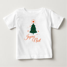 Camiseta Para Bebê Joyeux Noël en rouge : sapin classique et joyeux
