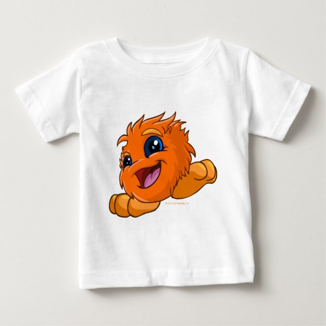 Camiseta Para Bebê JubJub alaranjado feliz (Frente)