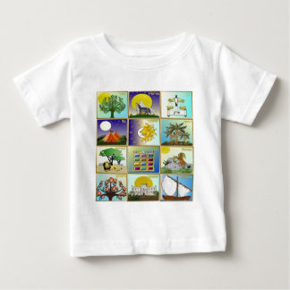 Camiseta Para Bebê Judaica 12 Tribos de Arte de Israel
