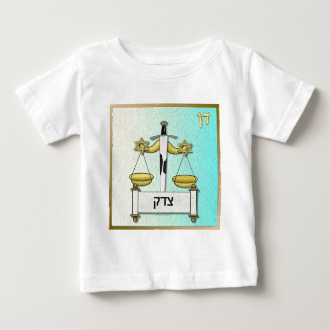Camiseta Para Bebê Judaica 12 Tribos Israel Dan Art (Frente)