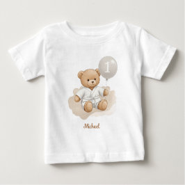 Camiseta Para Bebê Judo Bear’s First Belt" – 1st Birthday White Belt