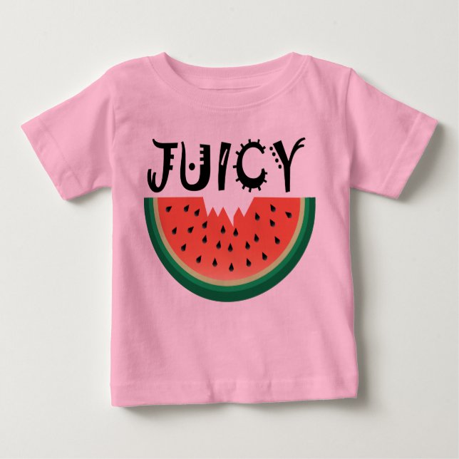 Camiseta Para Bebê Juicy Watermelon - Baby Fine Jersey T-Shirt (Frente)