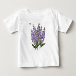 Camiseta Para Bebê Julho Larkspur Bloom - Presente de Aniversário Per