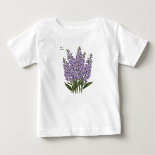 Camiseta Para Bebê Julho Larkspur Bloom - Presente de Aniversário Per