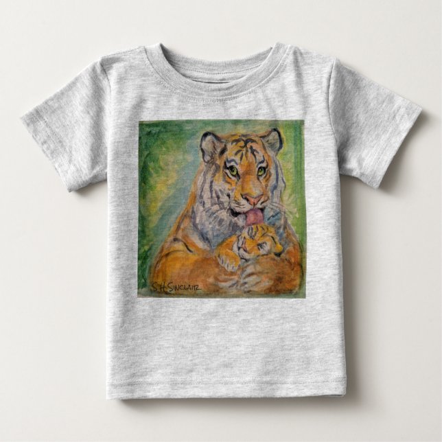 Camiseta Para Bebê Jumper Bebê com Tigres (Frente)