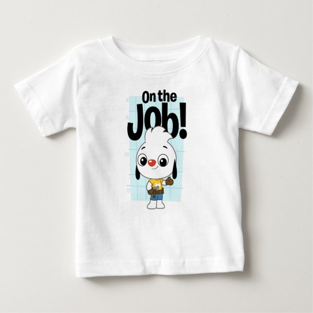 Camiseta Para Bebê Júnior no trabalho (Frente)
