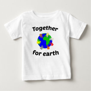 Camiseta Para Bebê juntos para a Terra