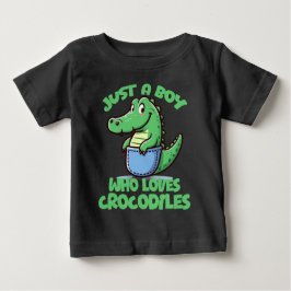 Camiseta Para Bebê Just A Boy Who Loves Crocodiles
