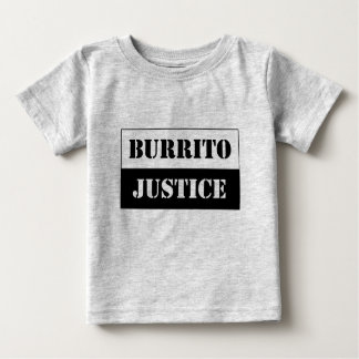 Camiseta Para Bebê justiça do burrito bebê (preto sobre fundo leve)
