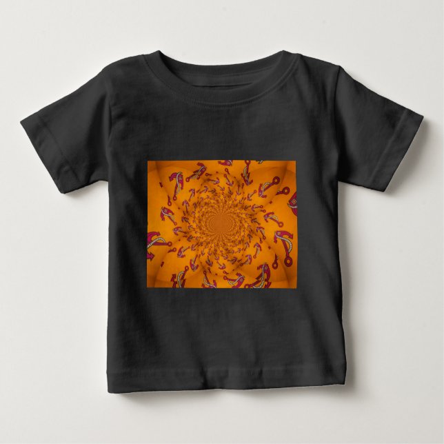 Camiseta Para Bebê Kaleidoscope Anchor Impressão de Arte (Frente)