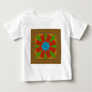 Camiseta Para Bebê Kaleidoscope Bloom Uma Vibrante Cor Impressão Afri