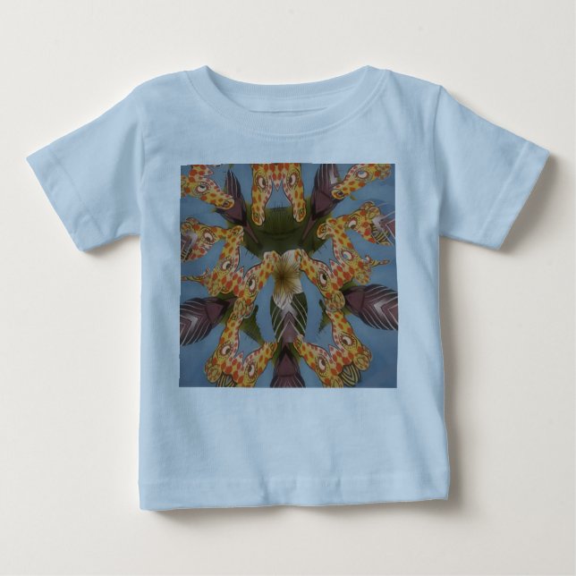Camiseta Para Bebê Kaleidoscope Girafa Mandala: Arte Safari Abstrato (Frente)