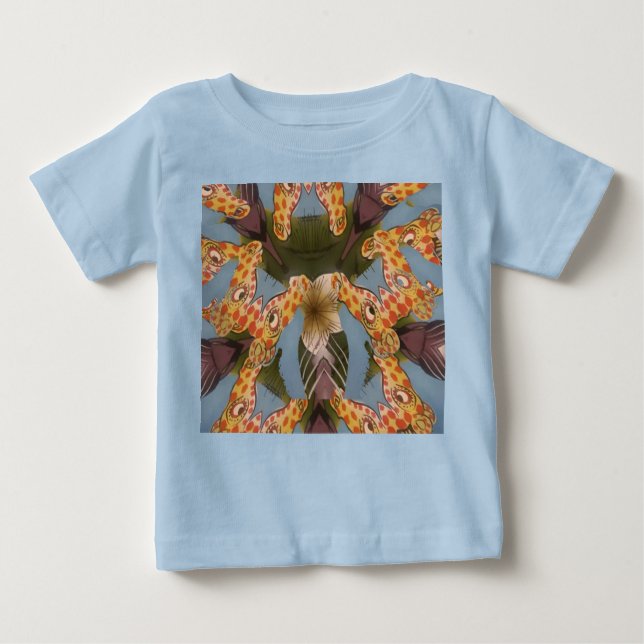 Camiseta Para Bebê Kaleidoscope Girafa Mandala: Arte Safari Abstrato (Frente)