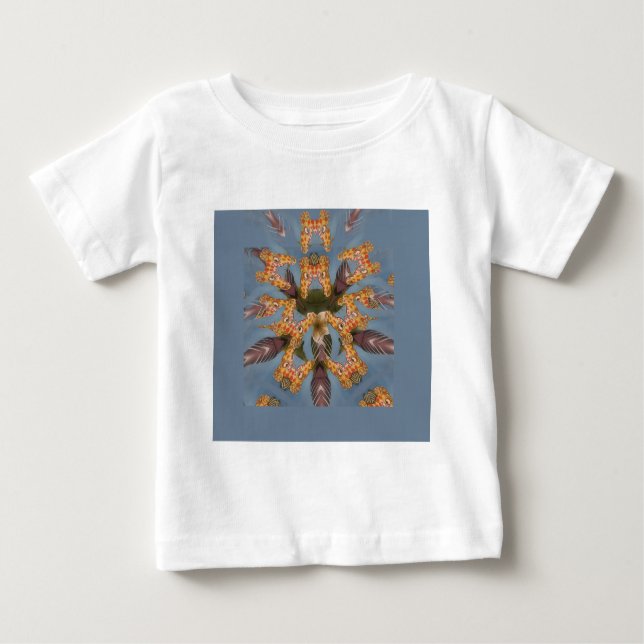 Camiseta Para Bebê Kaleidoscope Girafa Mandala: Arte Safari Abstrato (Frente)