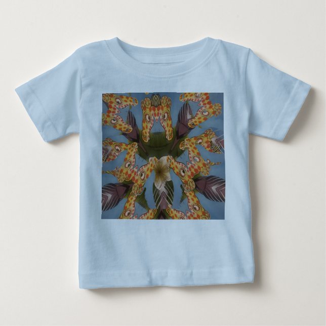 Camiseta Para Bebê Kaleidoscope Girafa Mandala: Arte Safari Abstrato (Frente)