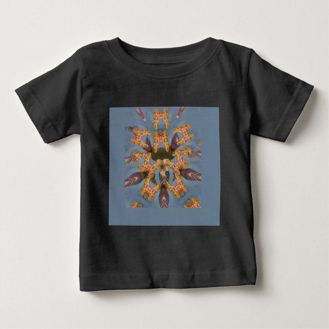 Camiseta Para Bebê Kaleidoscope Girafa Mandala: Arte Safari Abstrato (Frente)
