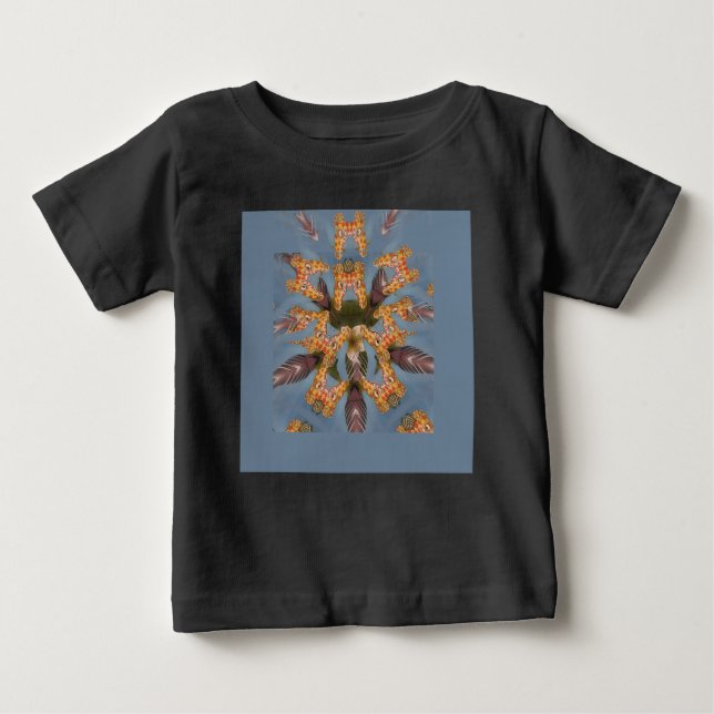 Camiseta Para Bebê Kaleidoscope Girafa Mandala: Arte Safari Abstrato (Frente)