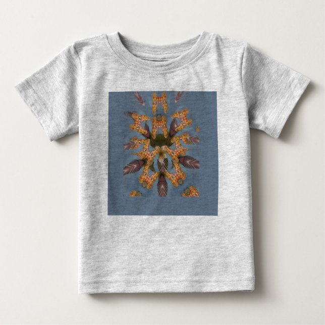 Camiseta Para Bebê Kaleidoscope Girafa Mandala: Arte Safari Abstrato (Frente)
