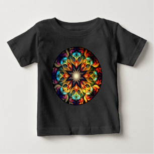 Camiseta Para Bebê Kaleidoscope Mandala Flower Design- 23091