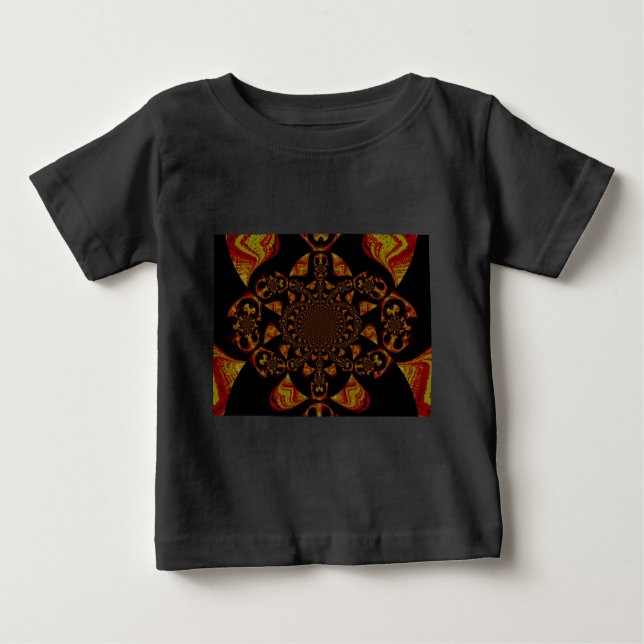 Camiseta Para Bebê Kaleidoscópio Impressão de Arte (Frente)