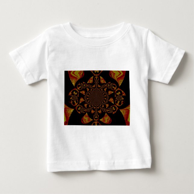 Camiseta Para Bebê Kaleidoscópio Impressão de Arte (Frente)