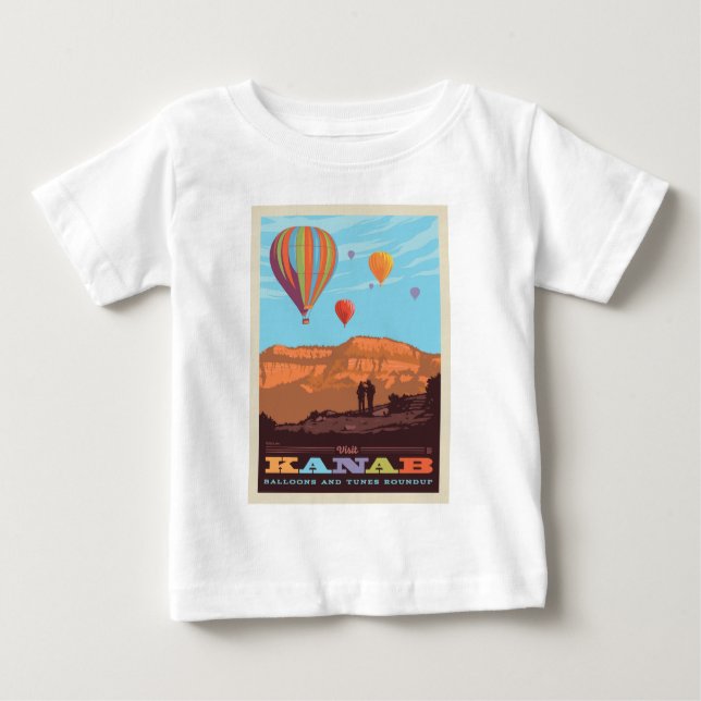 Camiseta Para Bebê Kanab, Utah | Balões E Tons Roundup (Frente)